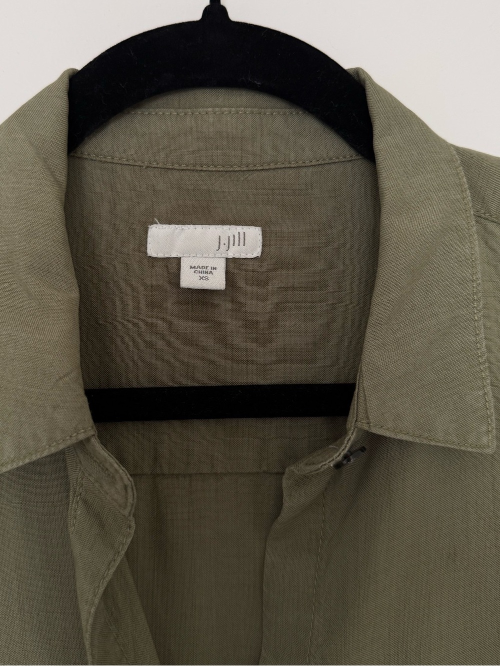 J. Jill Olive Green Tencel Lyocell Button-Down Tunic Shirt Size XS - Picture 3 of 6